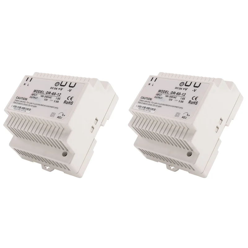 AFOURT-2X DR-60-12 Transformer 12 Volt 5 Amp Industrial Din Rail Power Supply 220V Ac To 12V Dc Power Supply(12V)