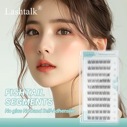 Lashtalk No Band False Lashes Clusters Self Adhesive Fishtail Segments Eyelashes Anime Natural Soft No Glue Needed Beauty Makeup