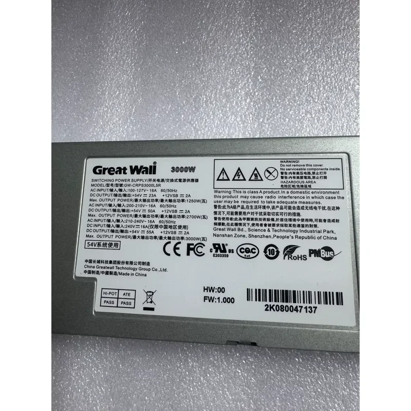 for Inspir Great Wall GW-CRPS3000L5R 3000W Power Supply Unit Original Disassembly Server PSU
