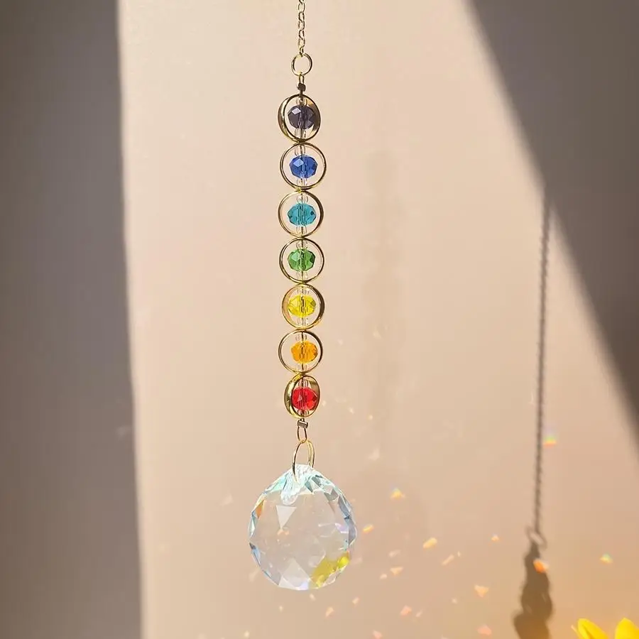 1/5/10/20/50/100pcs Crystal Sun Catcher, Rainbow Maker Prism for Home Decor, Classic Style Hanging Ornament, Meditation Accessor