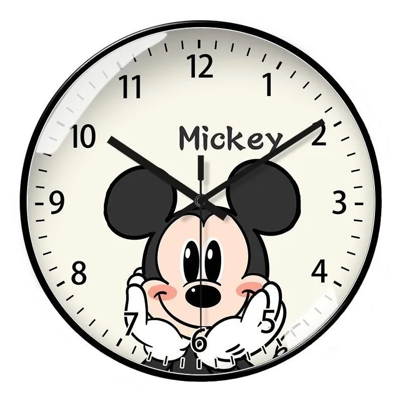 Disney Mickey Mouse Cartoon Animation orologio da parete creativo moda semplice Ins Style camera da letto soggiorno orologio da parete al quarzo silenzioso