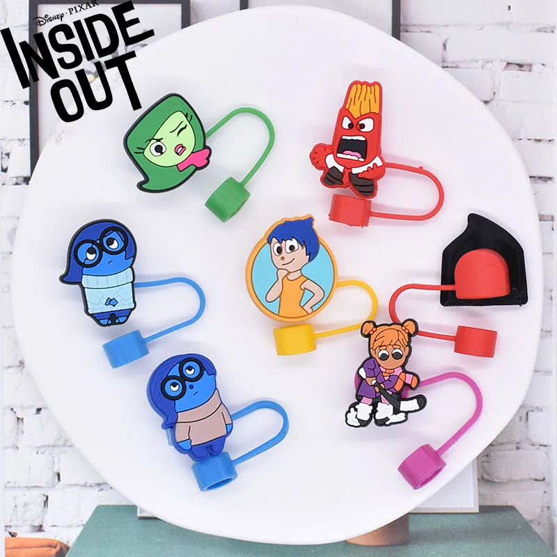 Hot Disney Inside Out 2 Straw Cap Dust Plug Hat Diy Straw Decoration Accessories 10mm General PVC Manufacturers Wholesale