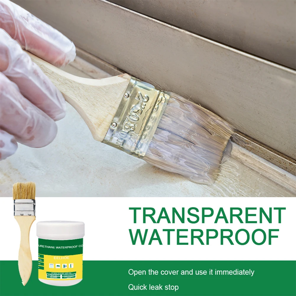 30/100/300g Mighty Paste Polyurethane Waterproof Coat Adhesive Repair Glue with Brush Waterproof Agent for Roof Bathroom
