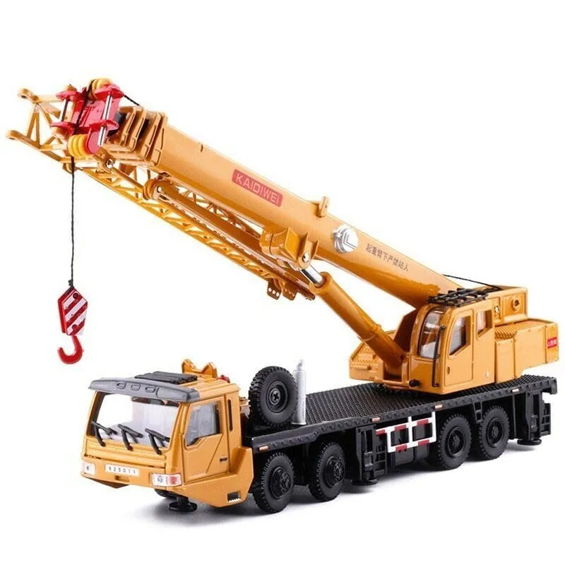 1:55 scale die-cast crane model – a realistic truck crane with lifting mechanism, a heavy-duty engineering vehicle collect