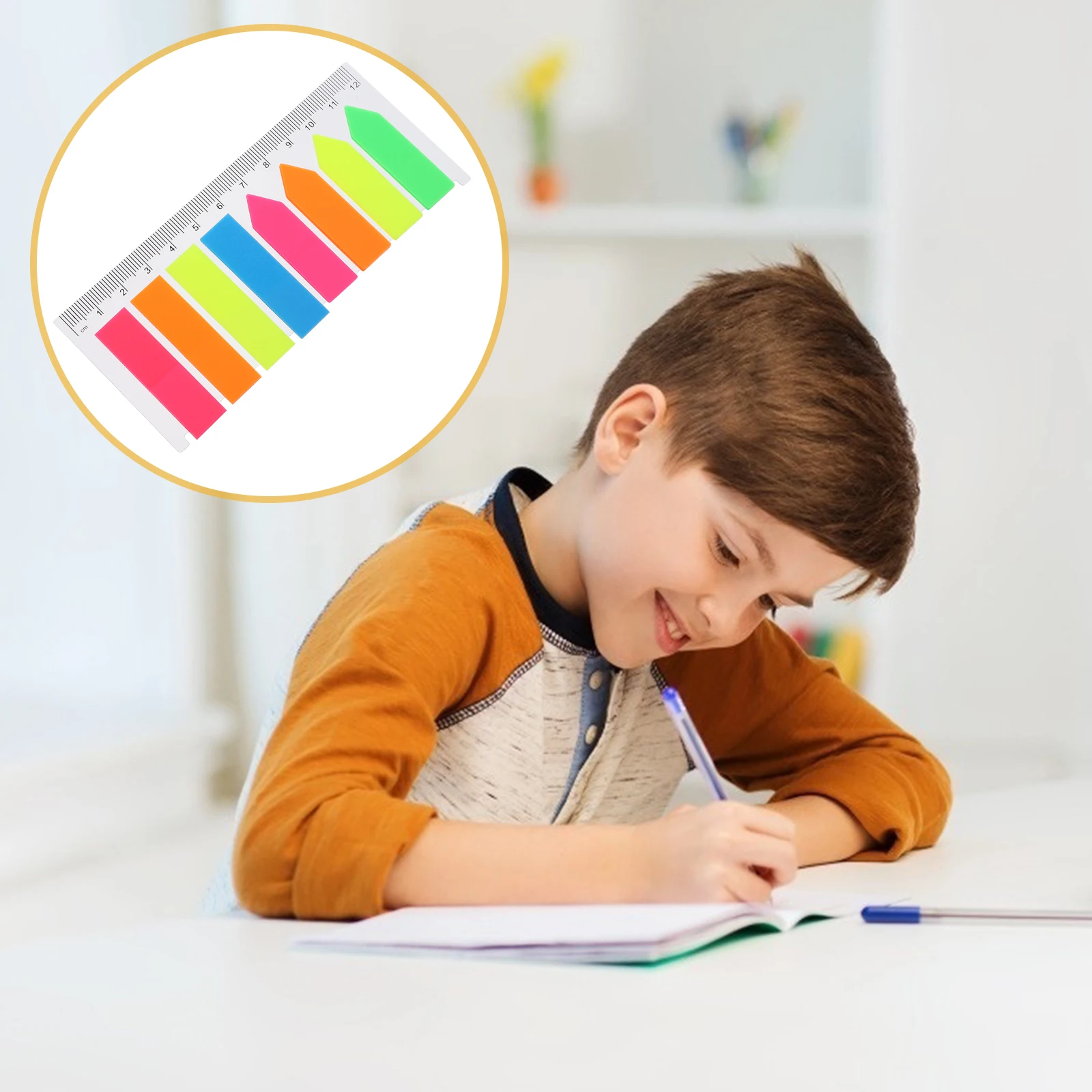 

5 Sets Fluorescent Desk Bookmarks Lightweight Memo Pads Self Adhesive Stickers Tabs Notebook Pages Marks Documents