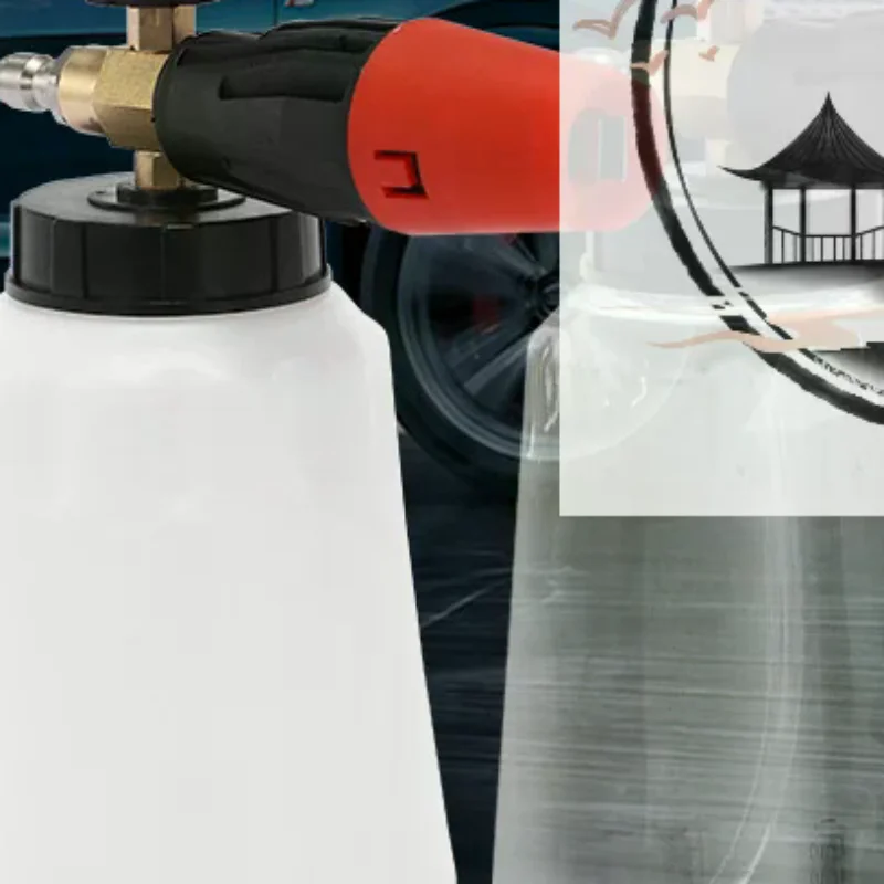 High Pressure Snowflake Foam Spray Gun 1L Large Capacity 1/4 Quick Connect Adjustable Spray Angle High Pressure Cleaning Tool