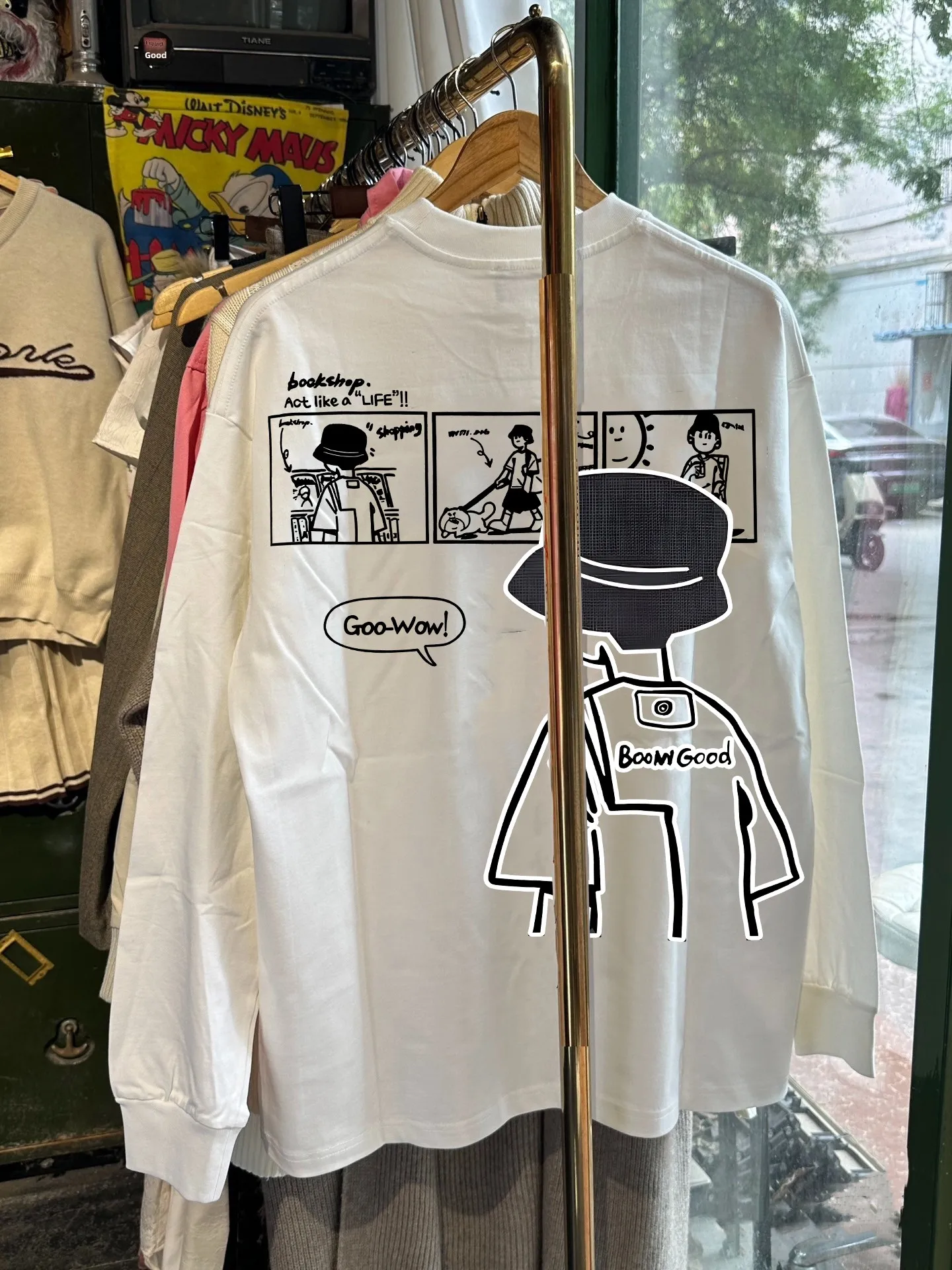 

Весенне-осенний топ с круглым вырезом и длинными рукавами с мультяшным принтом для мальчиков, универсальная модная брендовая футболка, хлопковая повседневная одежда