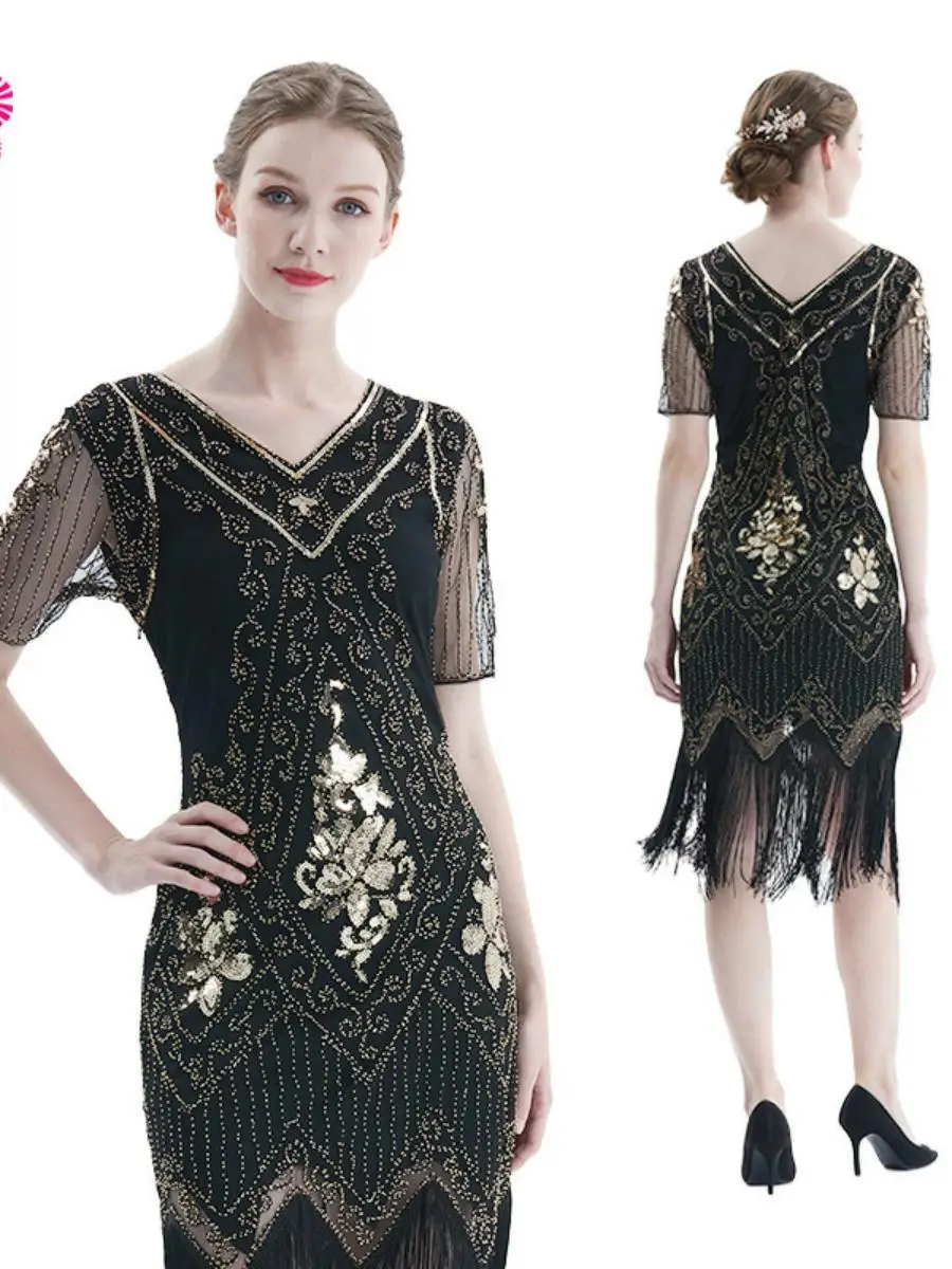 High-end lantejoulas dr desempenho traje vintage vestido de lantejoulas ort sve meados de cintura ort saia vintage par dr