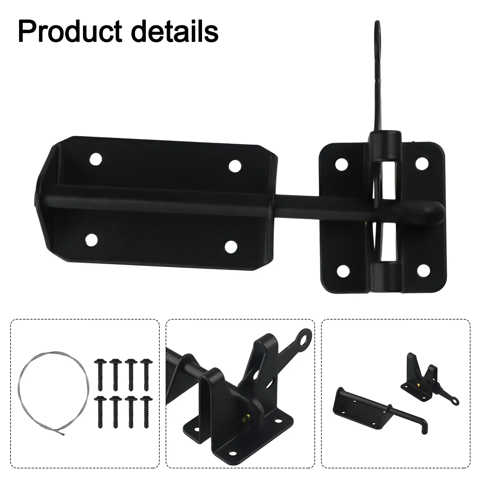 Garden Gate Latch Automatic Gate Latch Outdoor Garden Versatile Compatibility Weather-resistant Carbon Steel Material