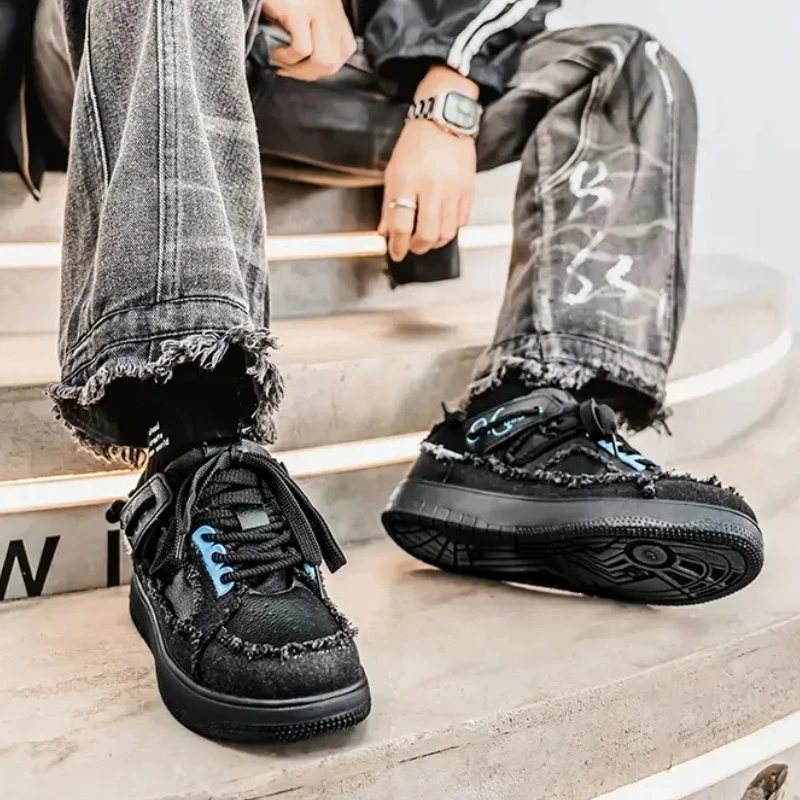 

Мужская вулканизированная обувь на плоском каблуке, модные низкие кроссовки с круглым носком, новые удобные высококачественные кроссовки на шнуровке для всех сезонов