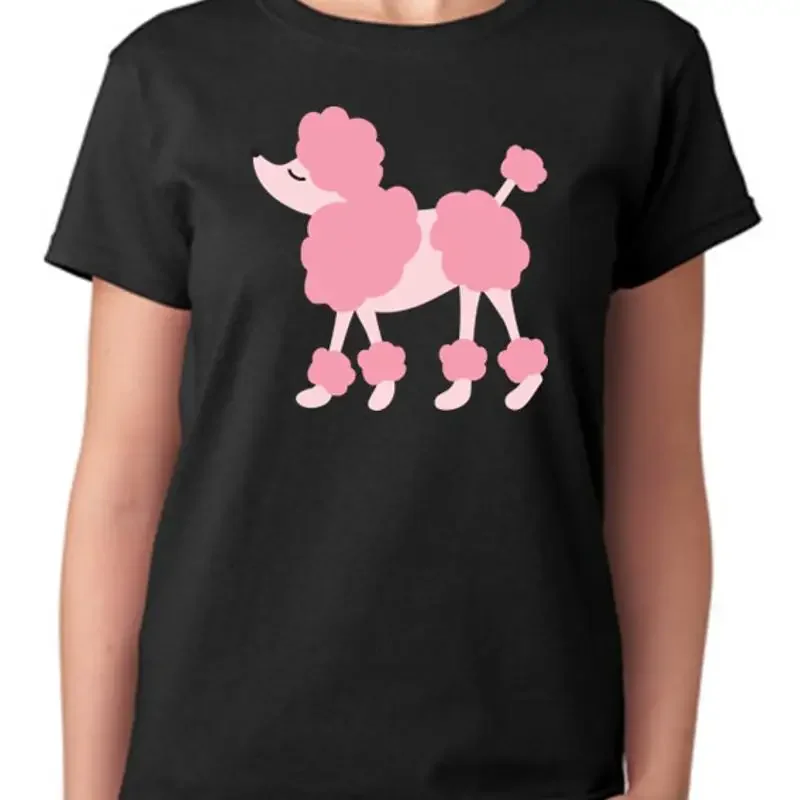 Damen-T-Shirt mit Pudelmotiv