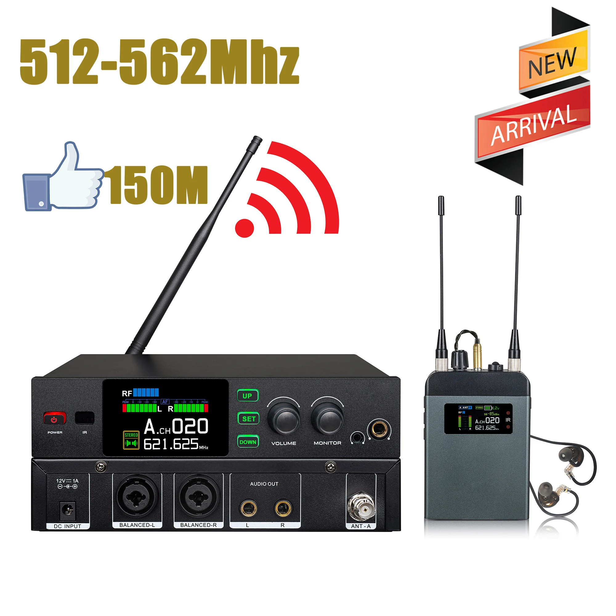 Leicozic Pm10 True Diversity Stereo Draadloos In Oormonitoringssysteem 150M 2X150Mw Hifi Geluidssysteem In-Ear Iem Pro Stage Audio