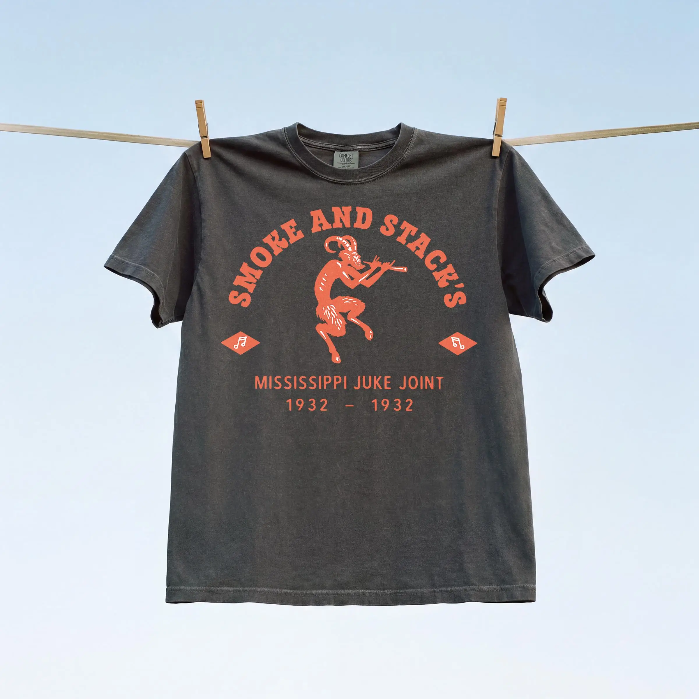 Smoke & Stack Juke Joint Logo T-shirt, Vampire Horror Movie Graphic T-shirt