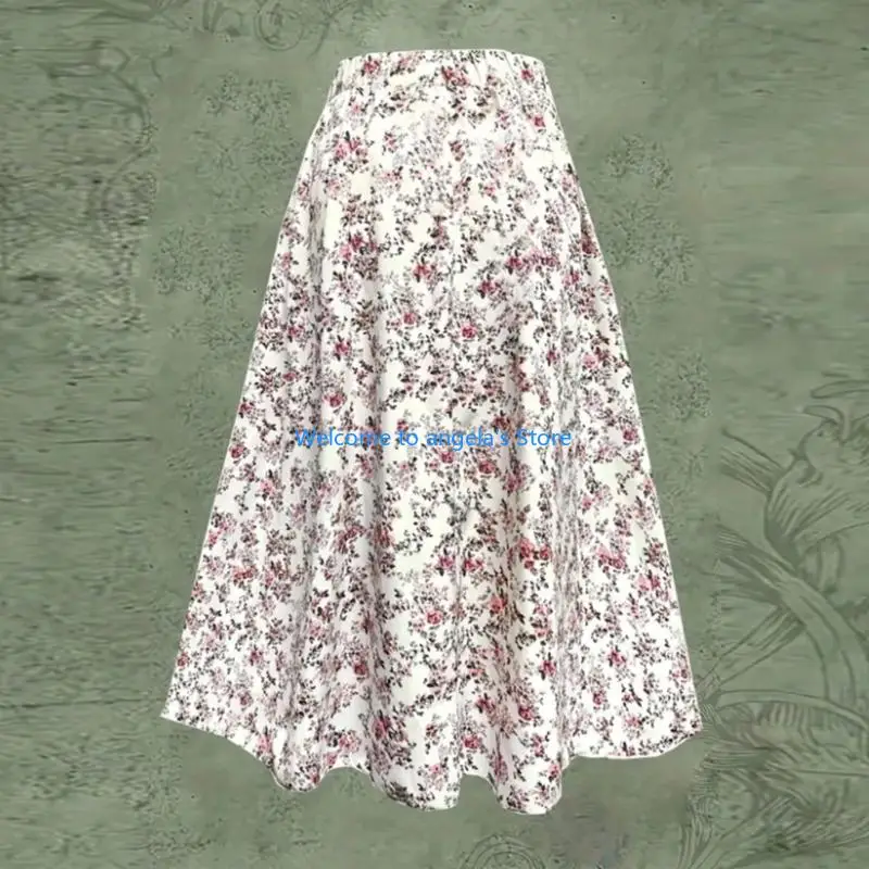 X4YC Women's long dress, fashionable bohemian , trendy floral  A-line beach dress, vacation wear.