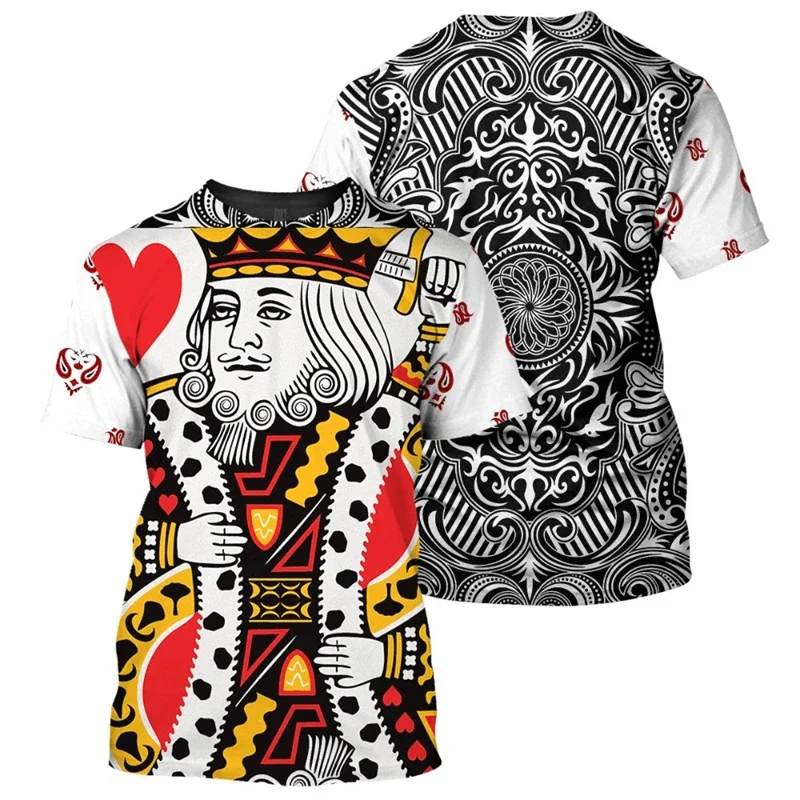 Funny Poker King 3D Printed T Shirt For Men Clothes Fashion Casual Women T-Shirt Streetwear Harajuku Kids Tee Oversized Y2k Tops