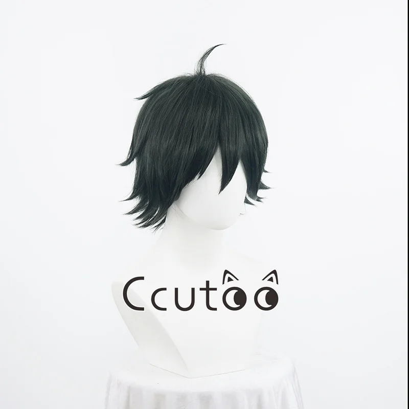 

Парик для косплея Tadashi Yamaguchi, короткие темно-зеленые смешанные термостойкие волосы, синтетические волосы, аниме, парики для косплея + шапочка для парика