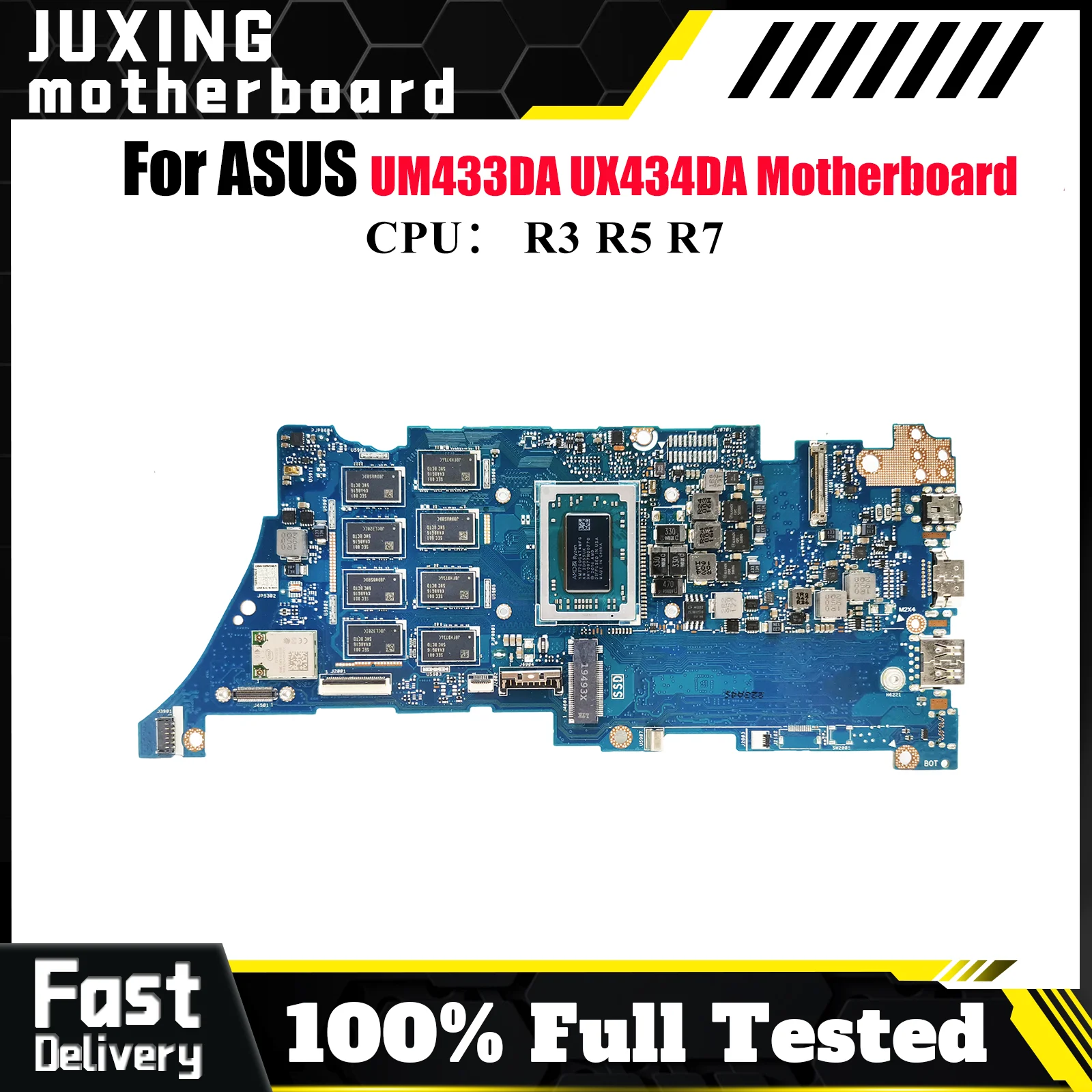 

UX434DA Материнская плата для ноутбука ASUS ZenBook UX434D UM433DA UX434DA Материнская плата для ноутбука с процессором R3 R5 R7 100% тестирование ОК быстрая доставка