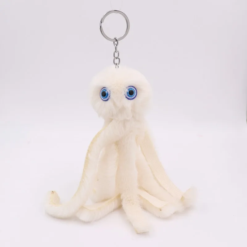 Cute Octopus Plush Keychain Pendant Fluffy Cartoon Car Key Ring Mobile Phone Pendant Jewelry Girl Kids Gift Key Chains