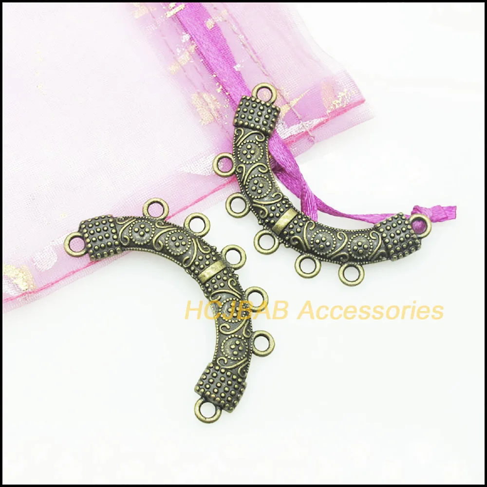 10Pcs Tibetan Silver Gold Bronze Plated Flower Charms Pendants Connectors 26x45mm