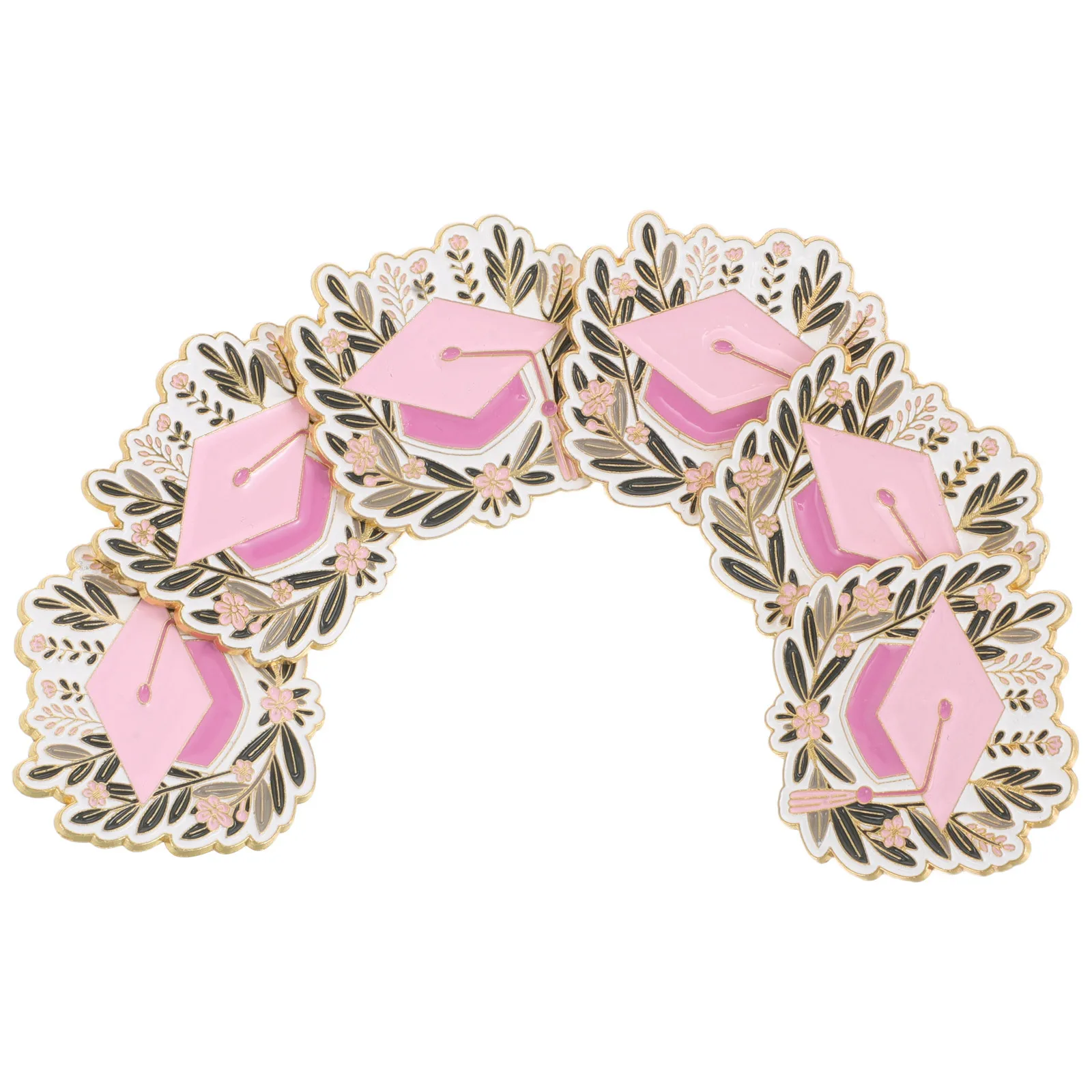 

6pcs Graduation Cap Pin Zinc Alloy Lapel Brooch For Class Of 2025 Graduate Ceremony Hat Decoration Academic Achievement