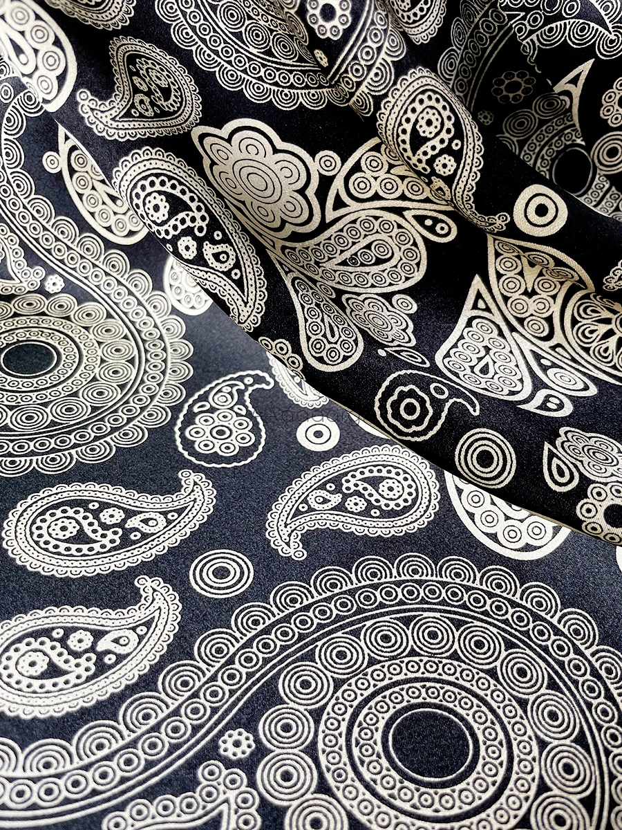 Paisley luksusowy 100% jedwabny szalik morwowy kobiety ręcznie zwijane krawędzie szale bandany topy akcesoria włosy szaliki na szyję Foulard 110cm