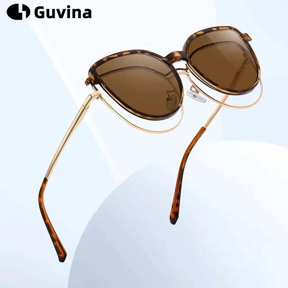 Magnet Clips on Polarized Sunglasses Women Cat Eye Reading Glasses Optical Anti Blue Ray Eyeglass Customizable Prescription