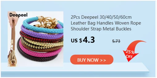 2Pcs 30/40/60mm Bag Handles Colored Replaceable Leather Shoulder Strap Fashion Handbag Weave PU Metal Buckle Accessories