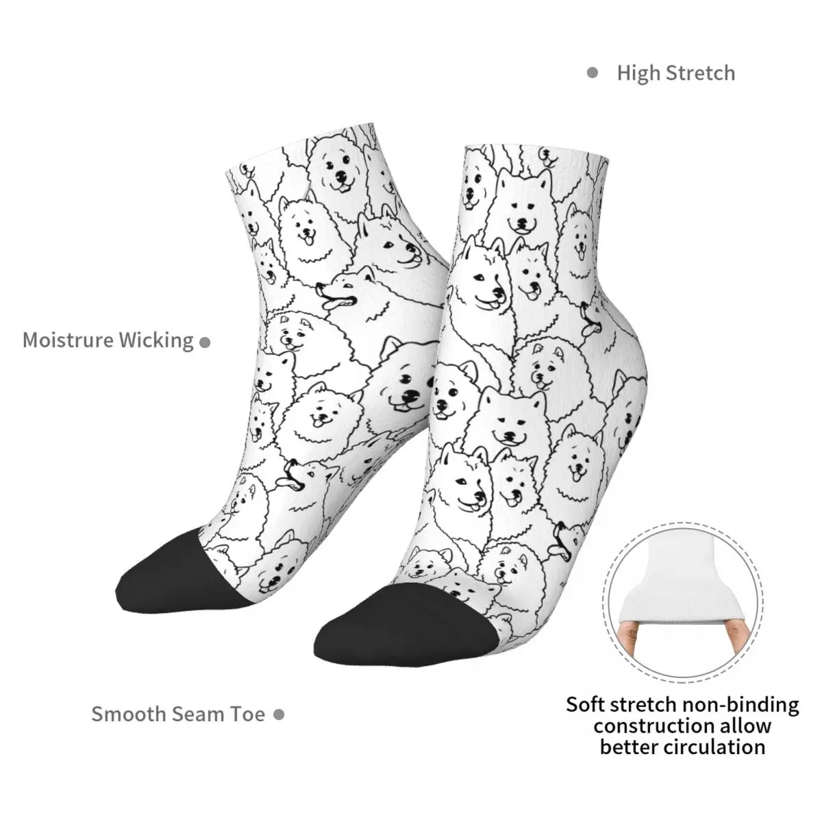 Oh Samoyed-calcetines tobilleros para hombre y mujer, medias de verano, Hip Hop