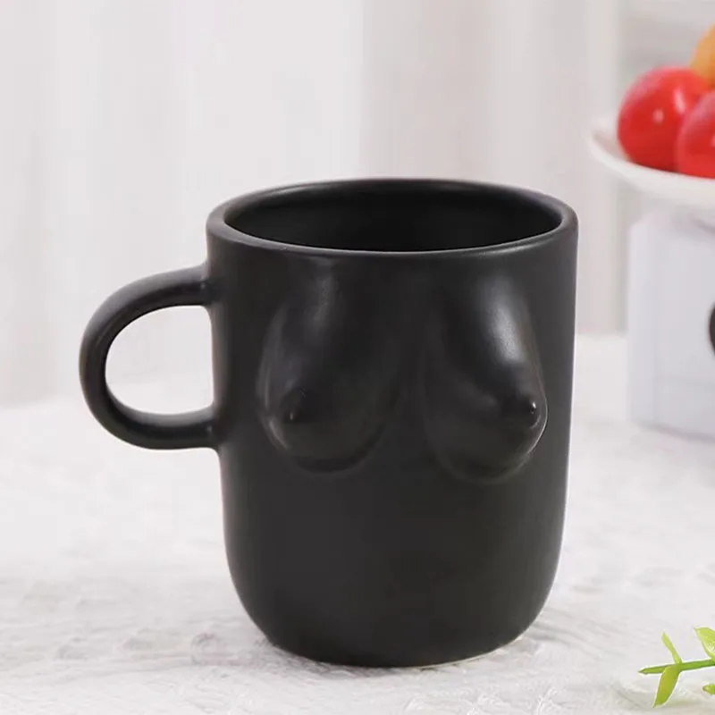 European style personalized human breast creative ceramic material household personalized Mug