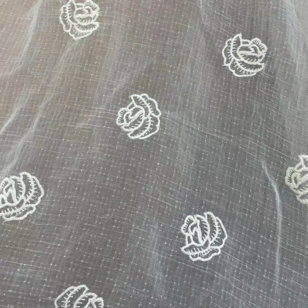 

1 Yard White Star Embroidered Mesh Fabric – 1.25m Wide for Dresses, Wedding & Stage Costumes, Elegant Vintage Minimalist