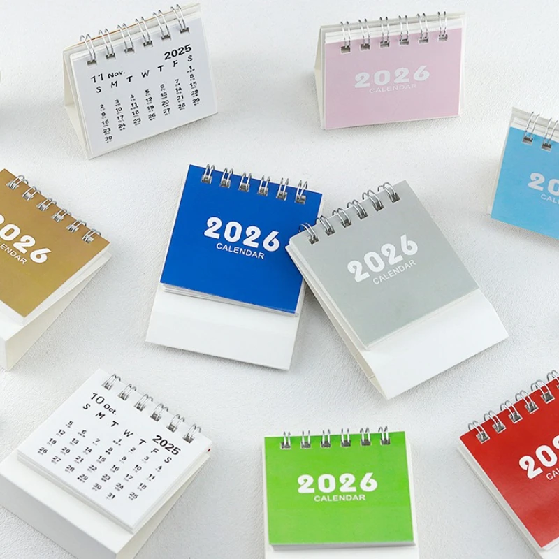 

2026 New Year Cute Candy-colored Mini Desk Calendar Children's Portable Pocket Planner Office Desk Supplies