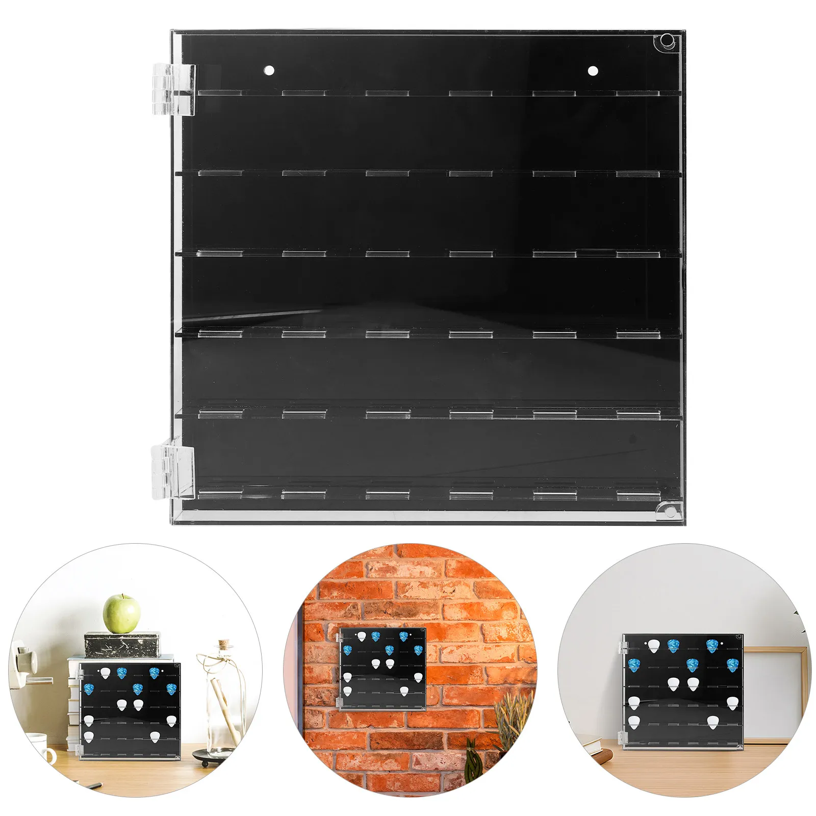 

Guitar Pick Holder Display Case for 36 Picks Transparent Organizer Compact Guitar Accessory Box Storage Container Acoustic