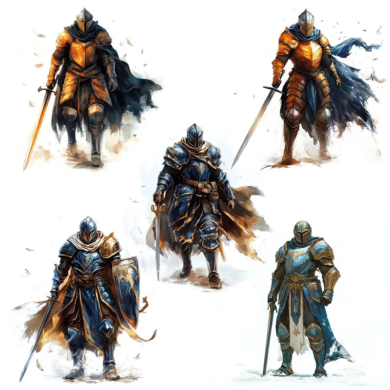C1112# Medieval Knight Self-Adhesive Toilet Stickers,Wall Decal Removable, Reusable Vinyl Car Sticker for Bathroom Decor