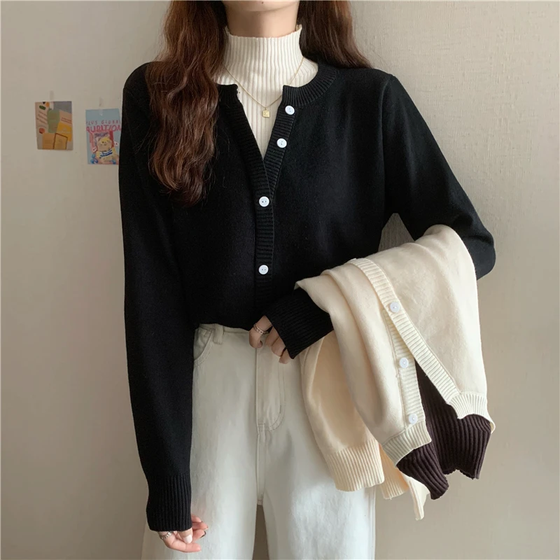 

Women New Korean Edition Fake Two Piece Base Sweater Autumn Winter New Fit Slim Half High Collar Long Sleeve Knitted Sweater