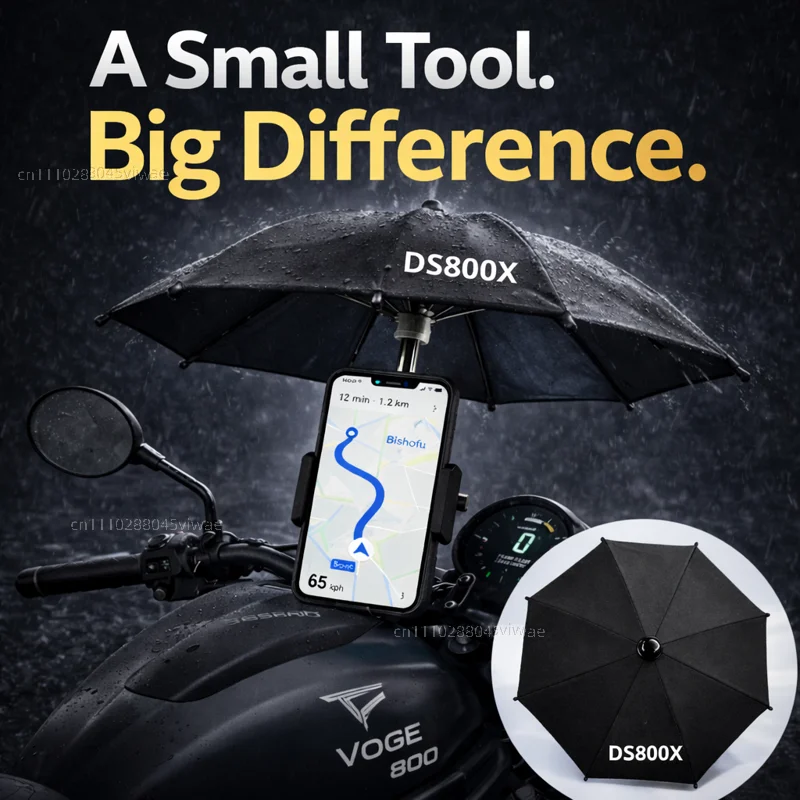 

For VOGE 800 Motorcycle Phone Umbrella Holder Waterproof Sunshade Anti Glare Rainproof Handlebar GPS Mount