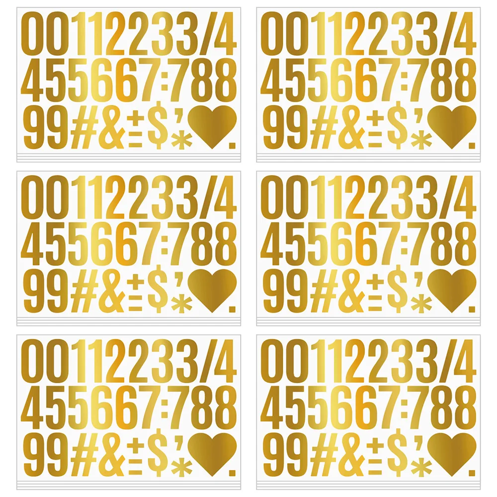 2 inch Gold Alphabet Stickers Vinyl Adhesive Letters Number sticker for Gift Decals, Mailbox,Signs,Door,School Notebooks 3Sheets