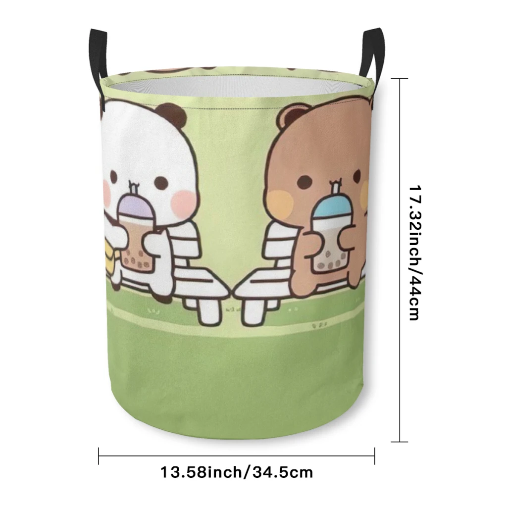 One Two Bubu Little Bear Bundle Device Laundry Basket Fabric Laundry Moving Folding Dirty Laundry Basket Cartoon