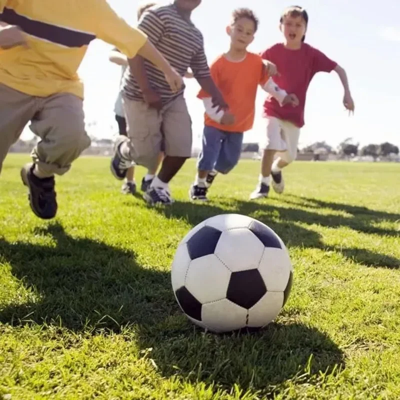 Bolas De Futebol De Treinamento Profissional, Clássico Branco e Preto, Grosso PU Tecido Apertado, Adequado Para A Prática De Treinamento ou Presente, Tamanho 3,4,5