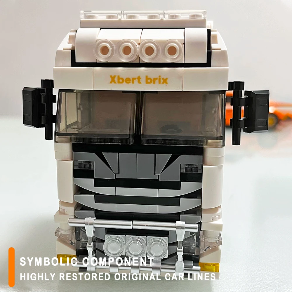 Caminhão europeu bloco de construção modelo engenharia veículo carro tijolos conjunto montagem brinquedos para crianças presente natal do miúdo