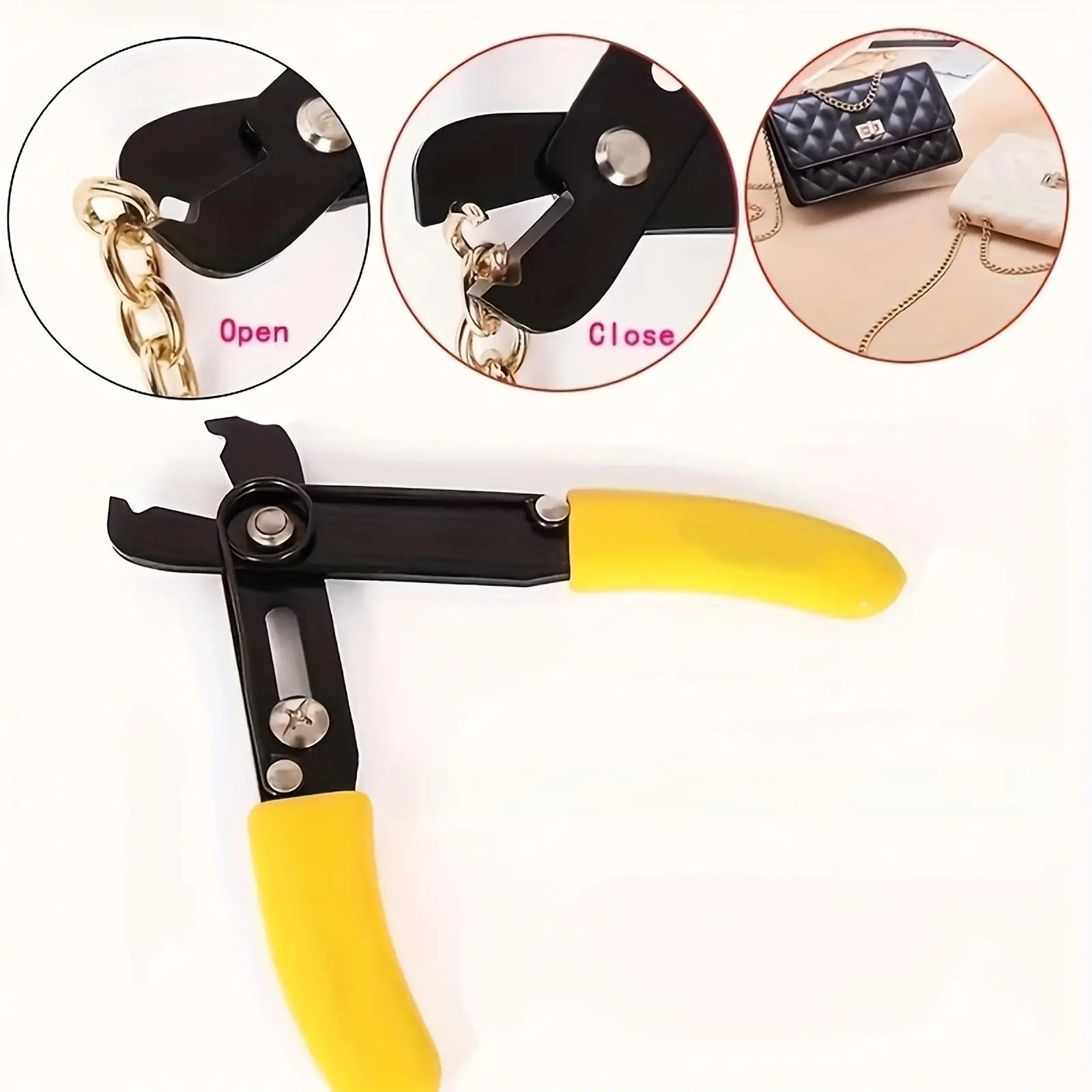 Jewelry Making Chain Clamp, Rivet-style Manual Chain Clamping Tool, DIY Wire Cutting Pliers, No-tooth Fixture