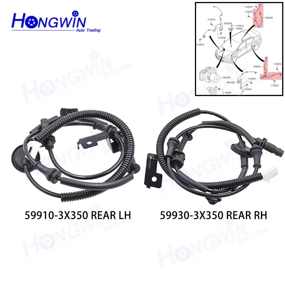 

Комплект датчиков скорости заднего левого и правого колеса ABS 59910-3X350 59930-3X350 для Hyundai Elantra 2011-15 Coupe-2Door 599103X350 599303X350