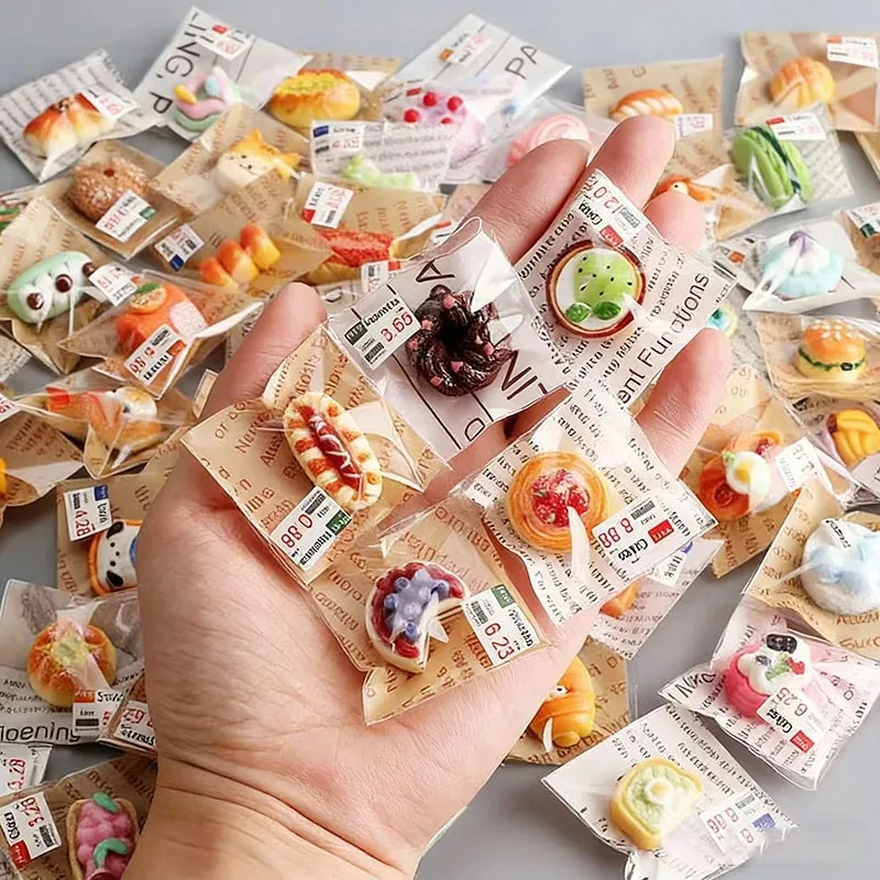 5-60pcs DIY Food Toy Cake Dessert Bread Mini Simulation Children's Play Toy Anti Stress Squeeze Fidget Slider PartyFavors