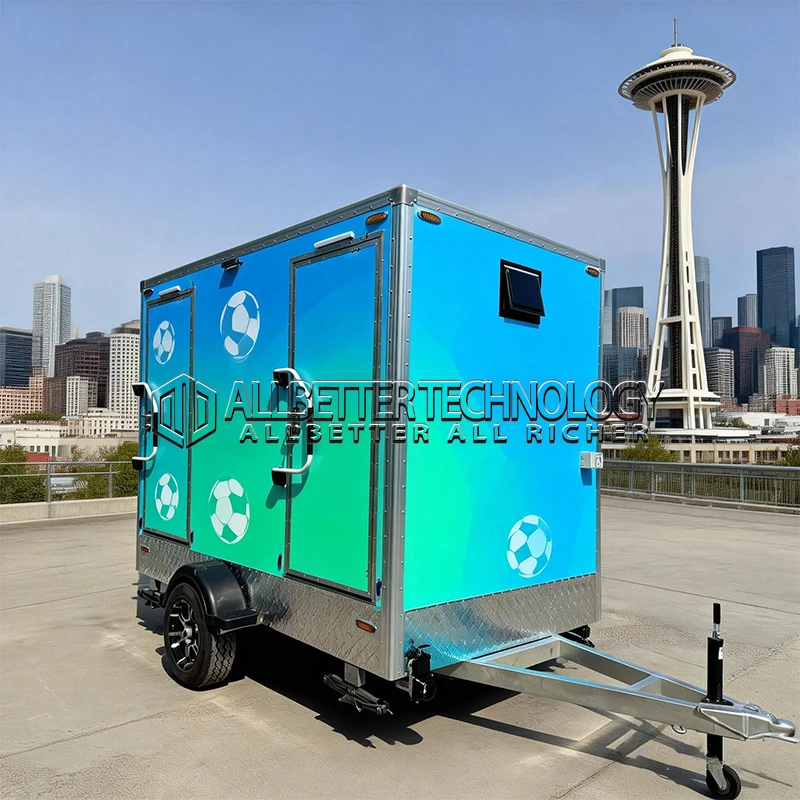 Allbetter Custom Mobile Toilet Trailer Football Theme Restroom Trailer Street VIP Luxury Toilet Trailer for Sale