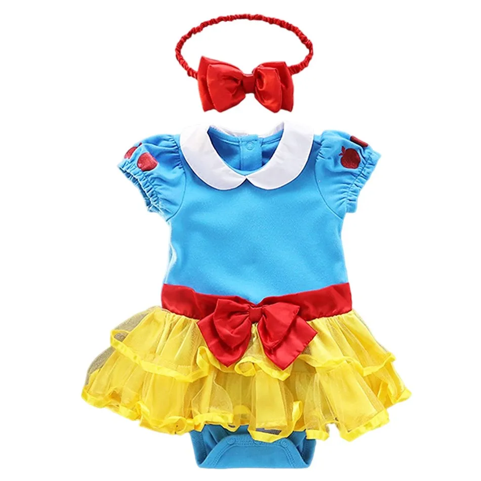 Baby Girl  Bebes Rompers Newborn Cinderella Snow White Tutu Dress Birthday Party Dresses Toddler One Pieces Baby Clothes 0-12M