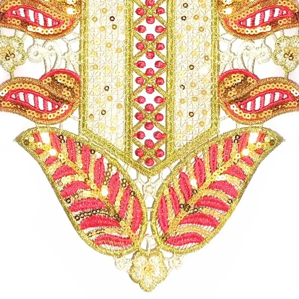 Colourful Embroidery Embroidery Collar Water-soluble Lace Guipure Lace Fake Collar Hollow-out Design Colour Embroidered image 4