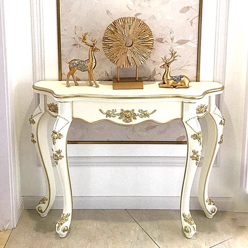 European Luxury Console Table Compact And Delicate Premium Ornate Console Table Classic Vintage Console Meuble Furniture