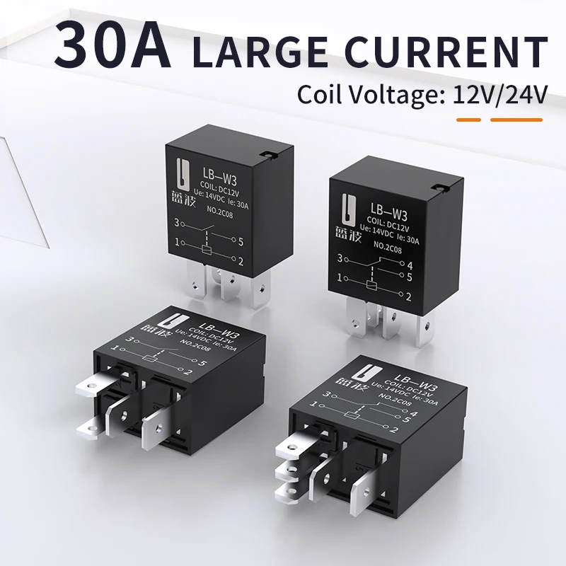 LANBOO fiolet przekaźnik DC12V/24V 30A 4PIN/5PIN 1NO/1 no1nc dla przekaźnika zmodyfikowany samochód