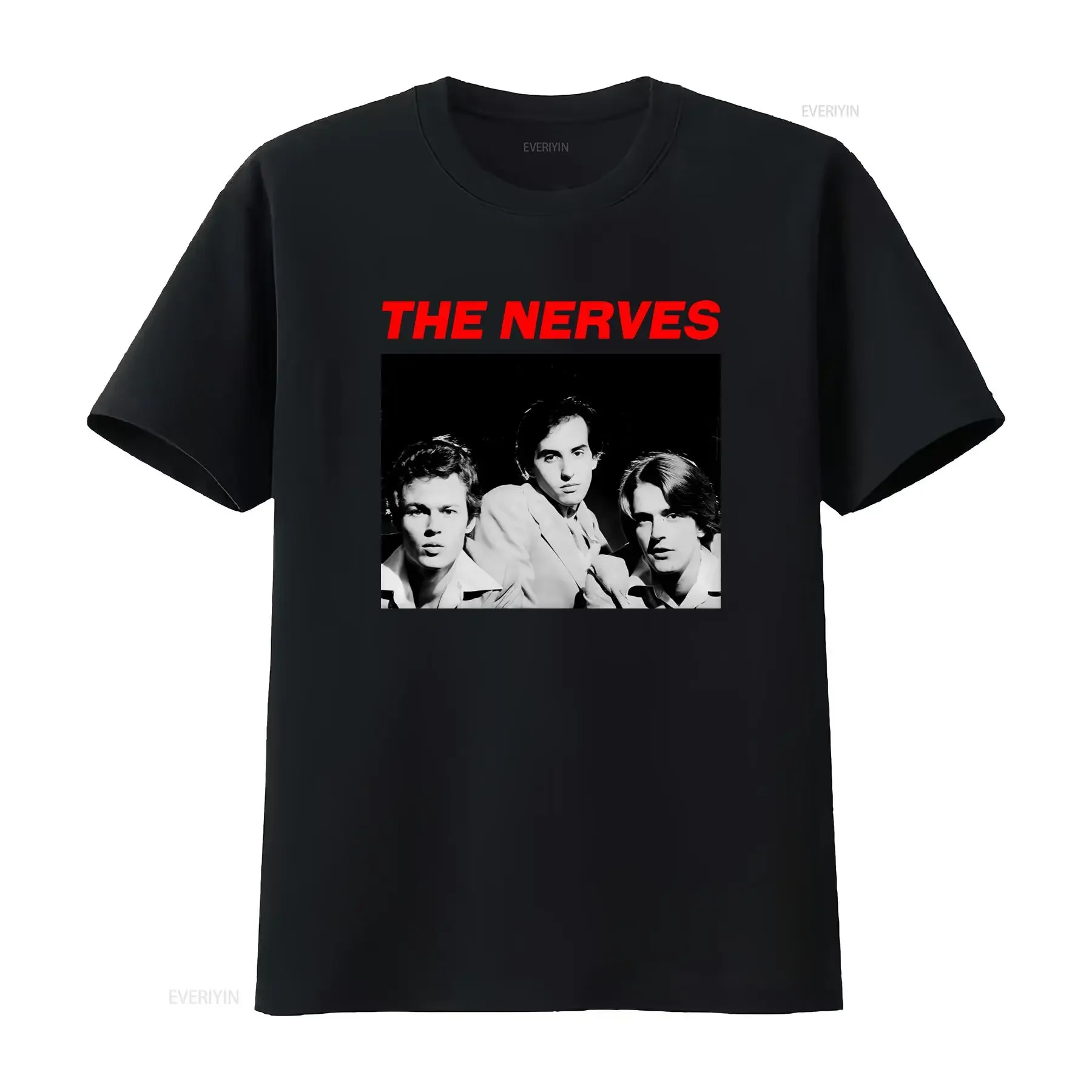 The Nerves Band T Shirt Retro Rock Style  vintage Washed Stretched Slightly graphic Comfortable Breathable designer clothes