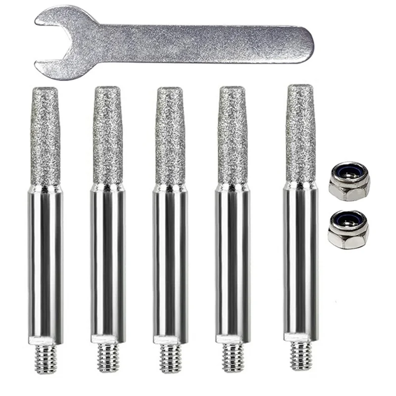 SYW-Chainsaw Sharpener Parts Diamond Coated Cylindrical Burr Grinding Head Chain Saw Sharpener