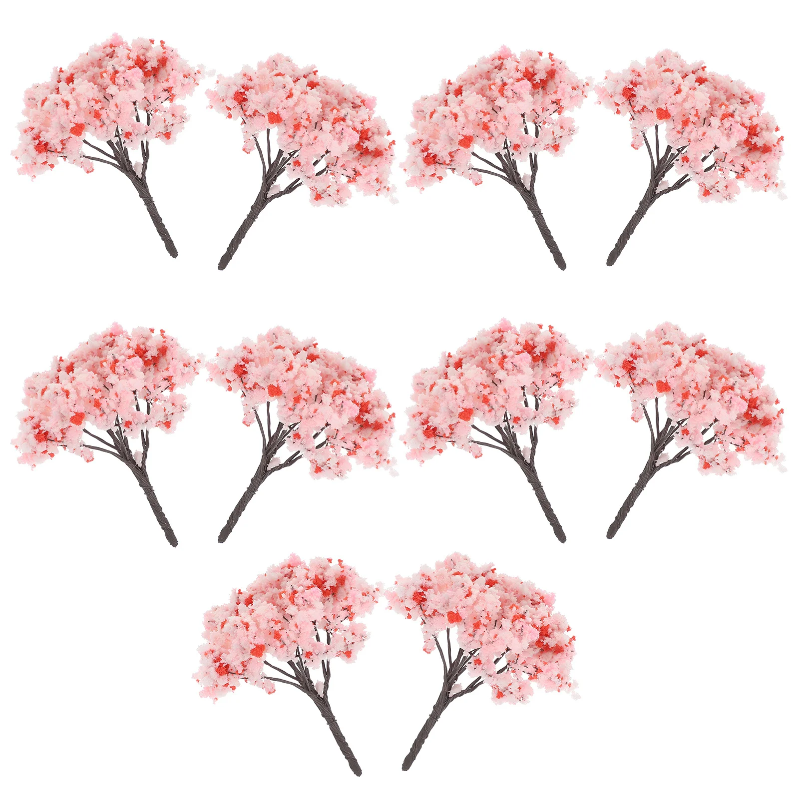 

10Pcs Miniature Cherry Blossom Trees Artificial for Micro Landscape DIY Models Plastic Bonsai Decoration